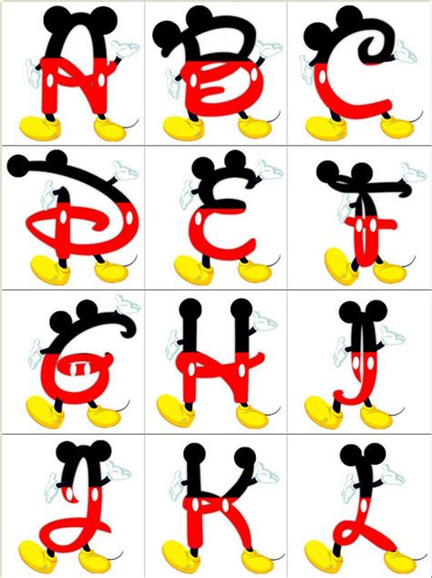 Printable Mickey Mouse Letters